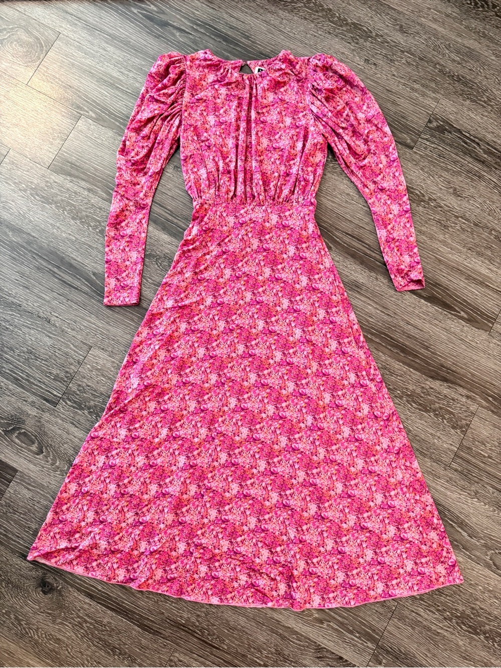 ROTATE Birger Christensen Number 57 pink floral midi dress